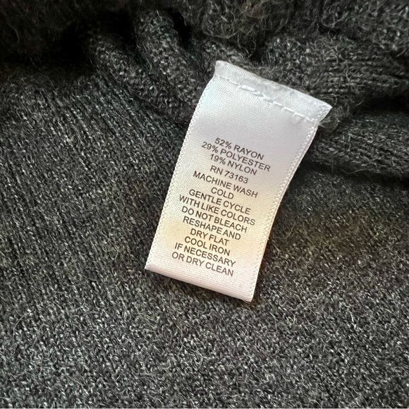 Cable & Gauge Charcoal Gray Cowl Neck Sweater - Picture 13 of 15